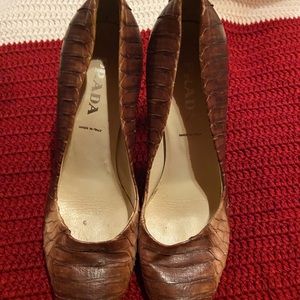 Prada alligator skin heels